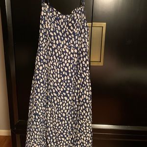 Navy Spotted Sundress (similar to Reformation)